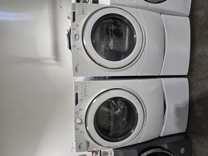 Refurbished Whirlpool front loader washer and electric dryer set on Pedestals $799