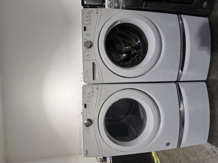Refurbished Whirlpool Duet front loader washer and electric dryer set on Pedestals $799