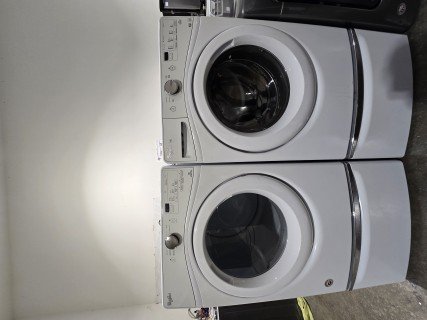 Refurbished Whirlpool Duet front loader washer and electric dryer set on Pedestals $799