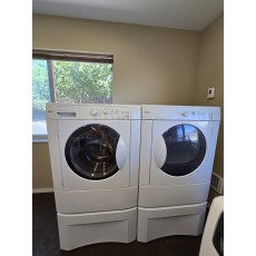 Reconditioned Kenmore front loader washer and electric dryer set on Pedestals $699